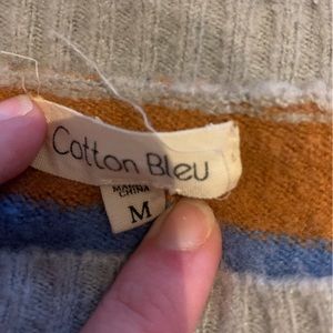 Blue, Tan, Grey Striped Sweater